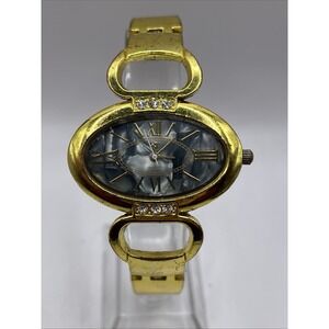 BT‎ Women's Quartz Watch Faux Marble Dial Gold Bangle Band 40mm- New Battery